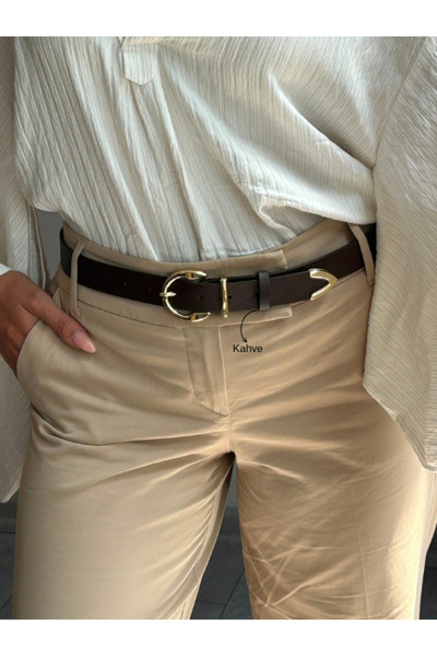 LİA KEMER Learn Round Buckle Model Jacket Belt Dress Belt Trouser Belt
