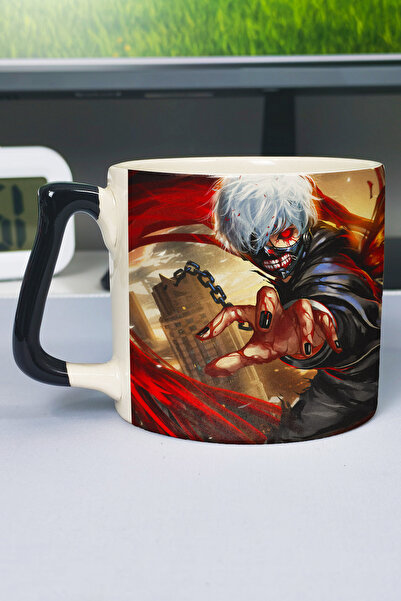 ZipZap Tokyo Ghoul Anime Printed Ceramic Luxury Mug (1 Piece) Custom Black Ha...