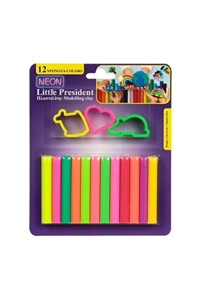 OEM Set plastilină creativă pentru copii, Neon, 15 piese, cu forme animăluțe,...