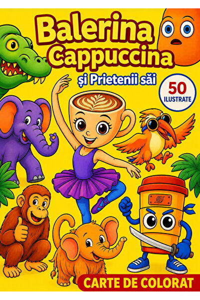 Disney Coloring Book, Ballerina Cappuccina and Her Friends, 50 A4 Pages, Hard...