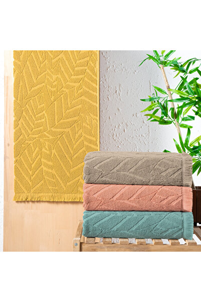 LC Waikiki Nevavm Farklı Modern Jacquard Towel 70X140 Cm-Hardal