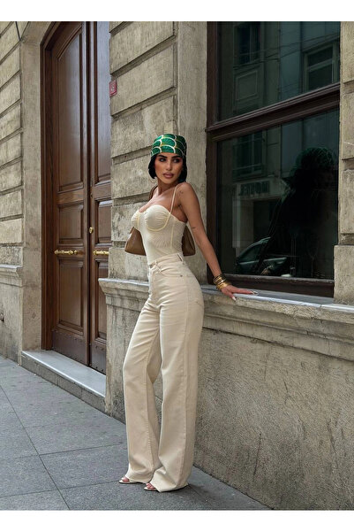 Bak Moda Κορμάκι Ariana από κίτρινο τούλι με λεπτομέρεια στο στήθος