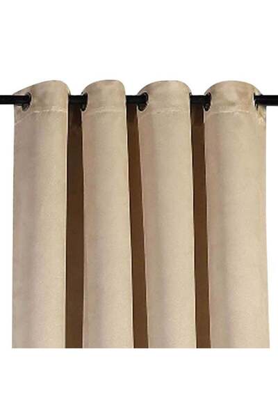 OEM Draperie decorativă pentru geam, Bej, 140 x 260, Cu inele, Blackout, Reli...