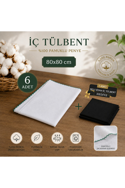 mustafa tekstil %100 PAMUKLU İÇ TÜLBENT (80×80)