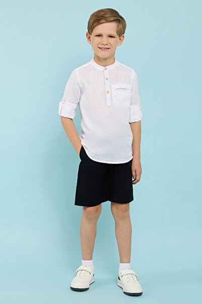 R&B Solid Shorts with Drawstring Waist