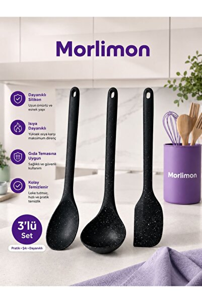MİKRA Isıya Dayanıklı Yanmaz Yapışmaz Silikon Spatula 3'LÜ Set 30cm *KEPÇE *K...