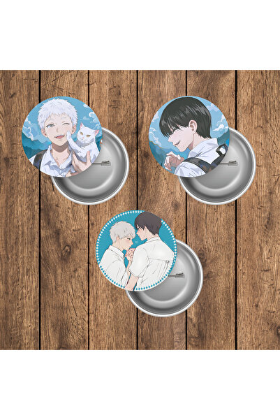 mertfigur The Summer Hikaru Died Yoshiki Yaoi BL Anime Buton Rozet Seti (44 mm)