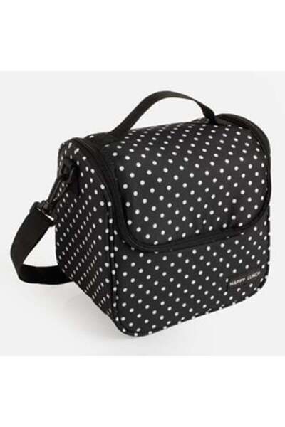 OEM Black Insulated Bag with Polka Dots 23 x 14 x 20 cm - 6 L