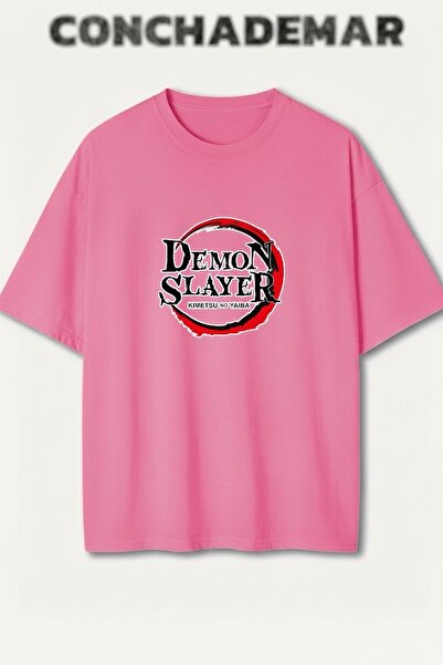 Vordevia Demon Slayer Printed Colorful Oversize T-Shirt Printed Premium Overs...