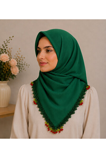 Butik Pamuklu Kiraz İnci Boncuklu Yazma
