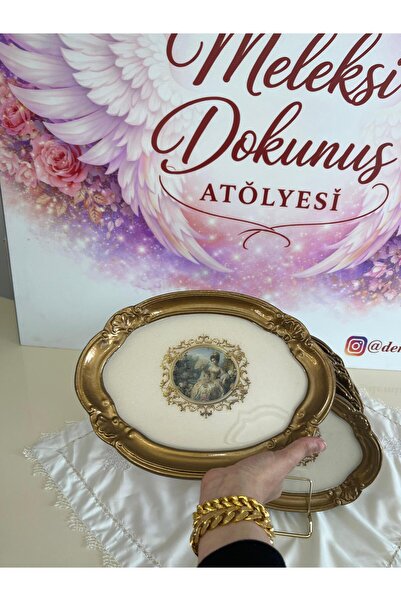 Rimed Technology El Boyama Dekoratif Epoxy 6’lı Sunum Tepsisi