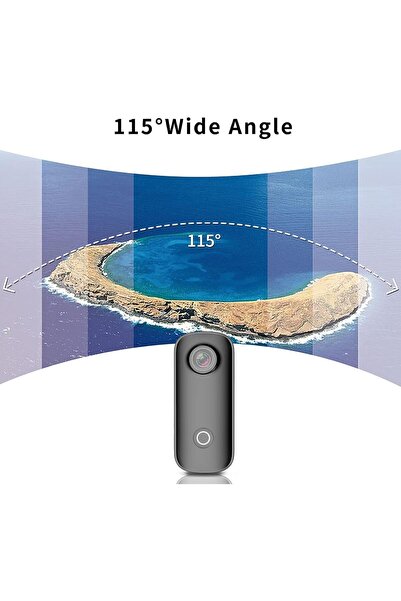 SJCAM كاميرا الحركة الصغيرة 4K التقاط الفيديوالرياضي مقاوم للماء واي فاي يمكن ارتداؤها للسفر +SJCAM C100