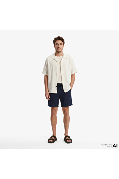 Tommy Hilfiger Beach Erkek Lacivert Keten Şort