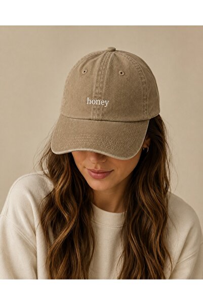 WeavedCo Honey (Sweetheart) Embroidered Vintage Washed Cap Hat