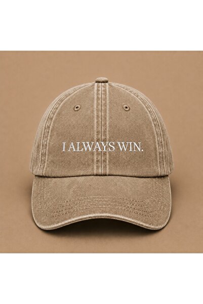 WeavedCo I Always Win Embroidered Vintage Washed Cap Hat
