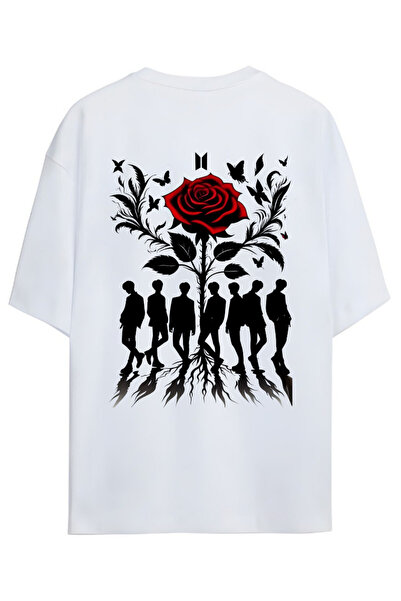 Grafftee Clothing BTS K-Pop "BTS ARMY" Sırt Ve Göğüs Baskılı Yazılı Relaxed K...