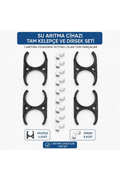 su arıtma filtre kelepçe ve dirsek seti