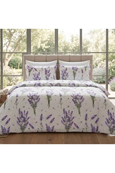Pucioasa Double Duvet Cover Set made of %100 cotton , 4 pieces, Purple Lavender