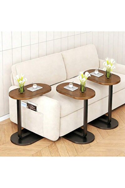 Snooe 3Pieces Coffee table round table living room bedroom,sofa side table，Wo...