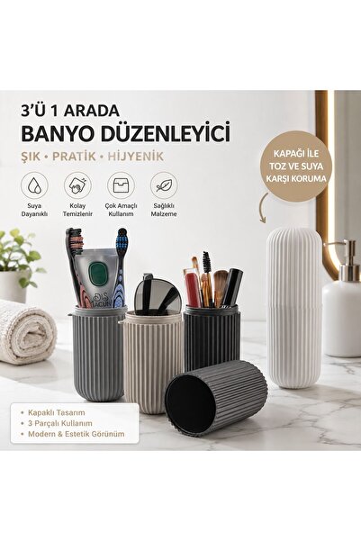 HB LİFE 3’lü Seyahat Organizer Kutusu | Diş Fırçası, Kozmetik ve Gözlük Taşım...