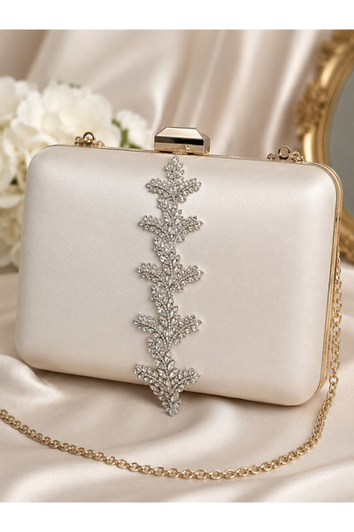 Ornaments Iron-On Crystal Stone Leaf Pattern Decorative Applique Strip – Wedding Dress, Evening Dress, and Kaftan Bag Footwear Decoration 50 cm Length