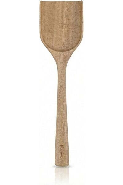 HOMEPRO Acacia Wood Chinese Turner - Solid Wooden Spatula for Nonstick Pans, ...