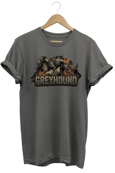 WİDİ Unisex Grey Hound Printed T-Shirt - Hunter Dogs Series Crew Neck Cotton ...