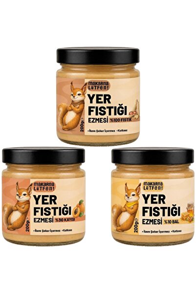 Makarna Lütfen Avantajlı Yer Fıstığı Ezmesi Seti (3x200 g)