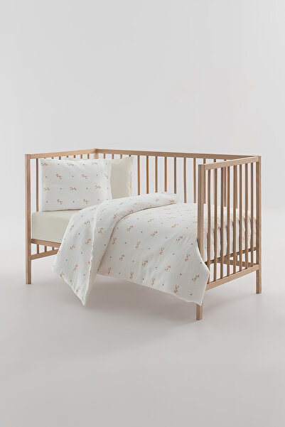 Yataş Mini Figura Muslin Baby Bedding Set - Ecru