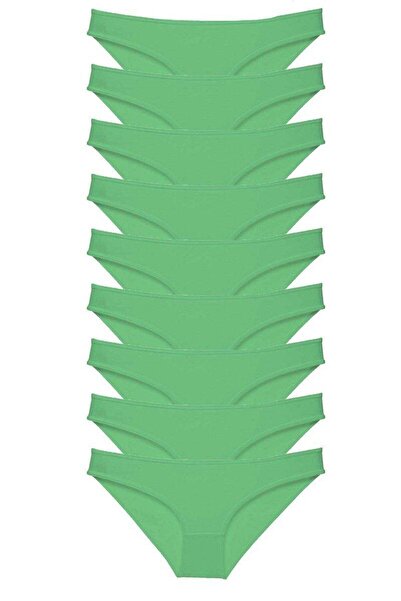 Mestore 9 Pieces Super Eco Set Lycra Women's Slip Panties Green