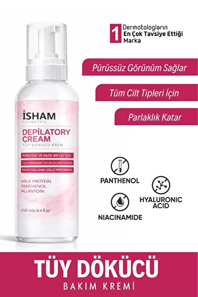 isham cosmetics Professional Bacak & Vücut Tüy Dökücü Krem Güzel Koku Tüm Cil...