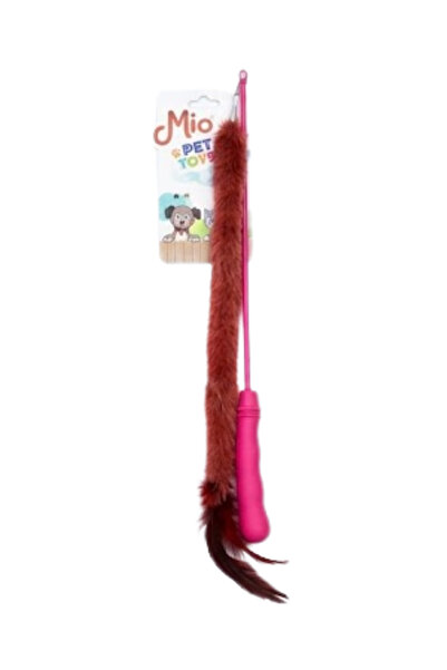 Generic Brand Plush Furry Cat Fishing Rod Toy Pink