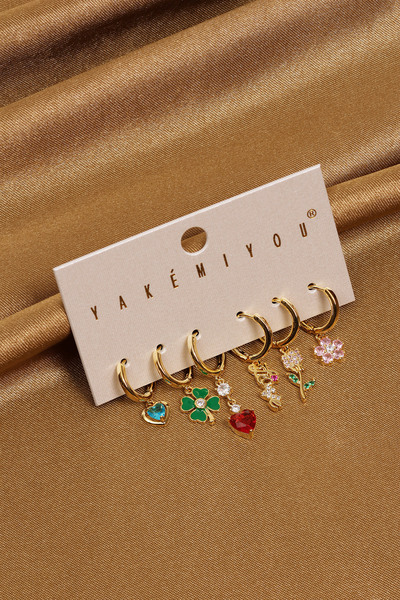 Süspüs Accessories Multiple Gold Color Yakemiyou Earrings