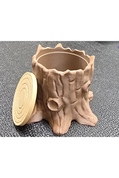 BaBaWoSs Natural Wood Log Look Storage Box with Lid |   3D Printing Decorativ...