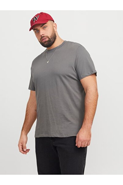 Jack & Jones Plus Tricou basic pentru bărbați, Bradley, guler rotund