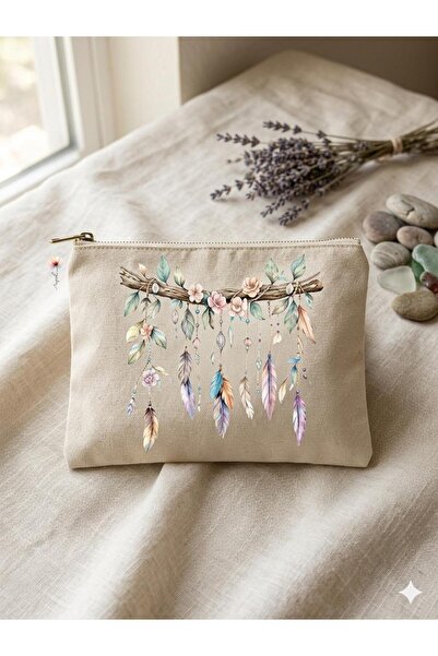Be Cat El Yapımı Bohem Baskı Clutch Çanta, Makyaj Çantası 18* 25 cm