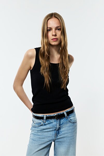 LEFTIES Dökümlü triko basic top