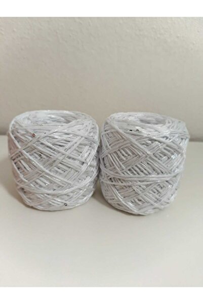 kartopya Beyaz Renkli Küçük Pullu Koton İp 200gr(2x100 Gr)