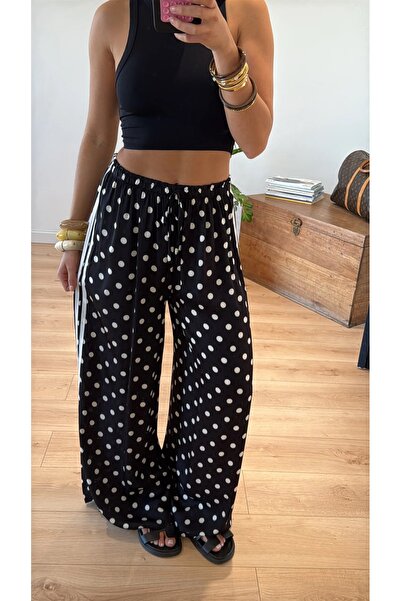 manana fashion Polka Dot Stripe Patterned Trousers
