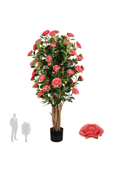 Roberto Rossi Copac artificial Camelia Japonica H120 cm cu 464 frunze si 64 f...