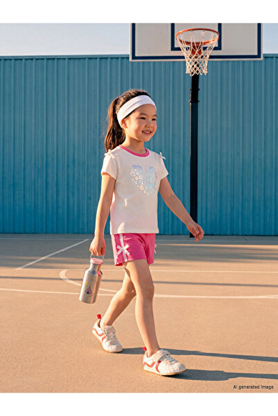 LC Waikiki Esvab • Modern & Distinctive Shiny Floral Printed Girls' Set