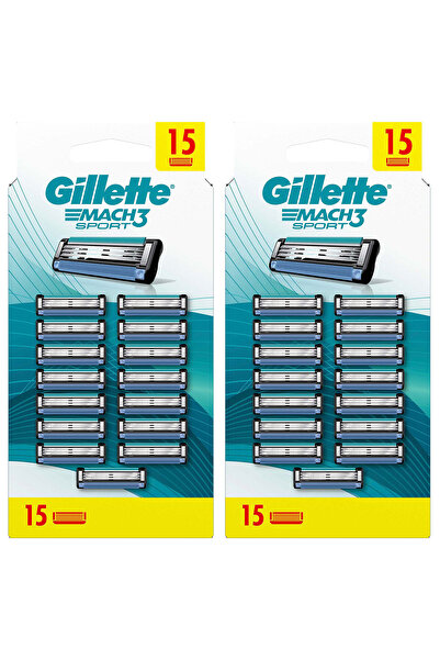 Gillette Mach3 Sport Yedek Tıraş Bıçağı 15 ADET x2
