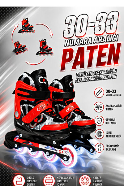 Cool Wheels Glow Serisi Ayarlanabilir Silikon Dört Teker Ultra Beyaz Işıklı P...