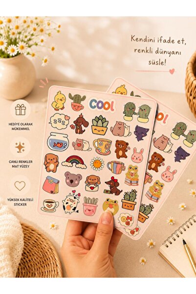 Sevimli Hayvanlar Sticker Seti