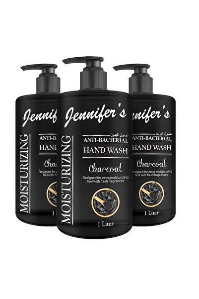 Jennifer's Charcoal Anti-Bacterial Hand Wash 1Liter (Pack of 3) - Extra Moist...