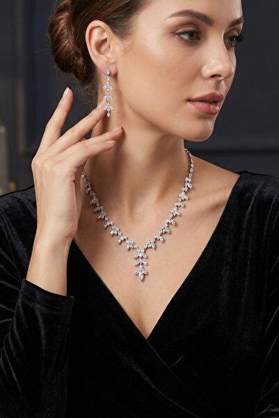 Otto Man Steel Jewelry Lalevi Model Rodyum Kaplama Zirkon Su Yolu Düğün Nişan...
