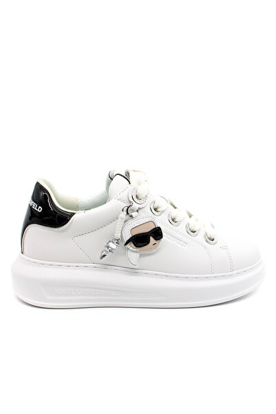 Karl Lagerfeld Γυναικεία Δερμάτινα Twin Pendant Sneakers Λευκά KL62576T-011 W...