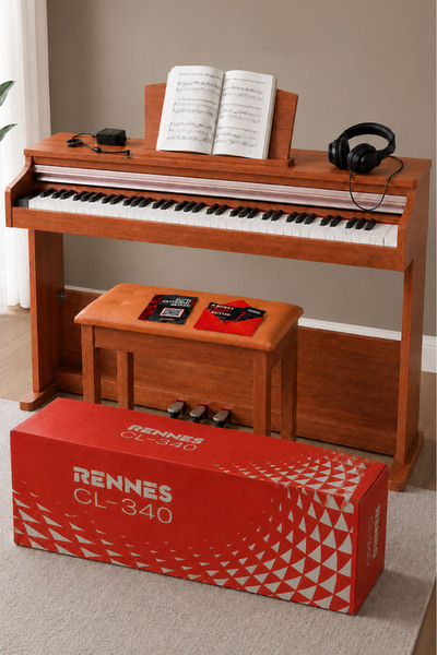 rennes CL-340OR Tuş Hassasiyetli 88 Tuş Dijital Piyano Profesyonel Ahşap