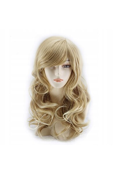 OEM Peruca, Fibra Sintetica, Coafabila, Fixare Sigura, 65 cm, Blond