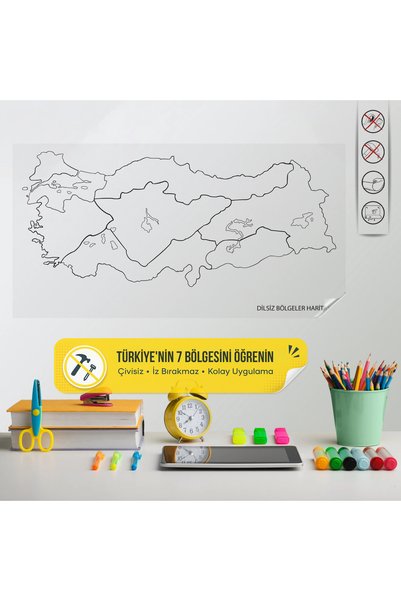 Tutunabilir Kağıt خريطة مناطق تركيا شفافة وعديمة اللون مع خاصية الالتصاق الثا...